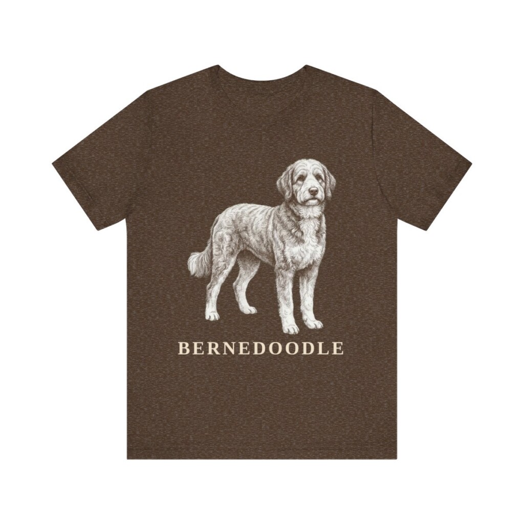 Bernedoodle Lover Shirt, Vintage Dog Sketch Tee, Dog Lover Gift