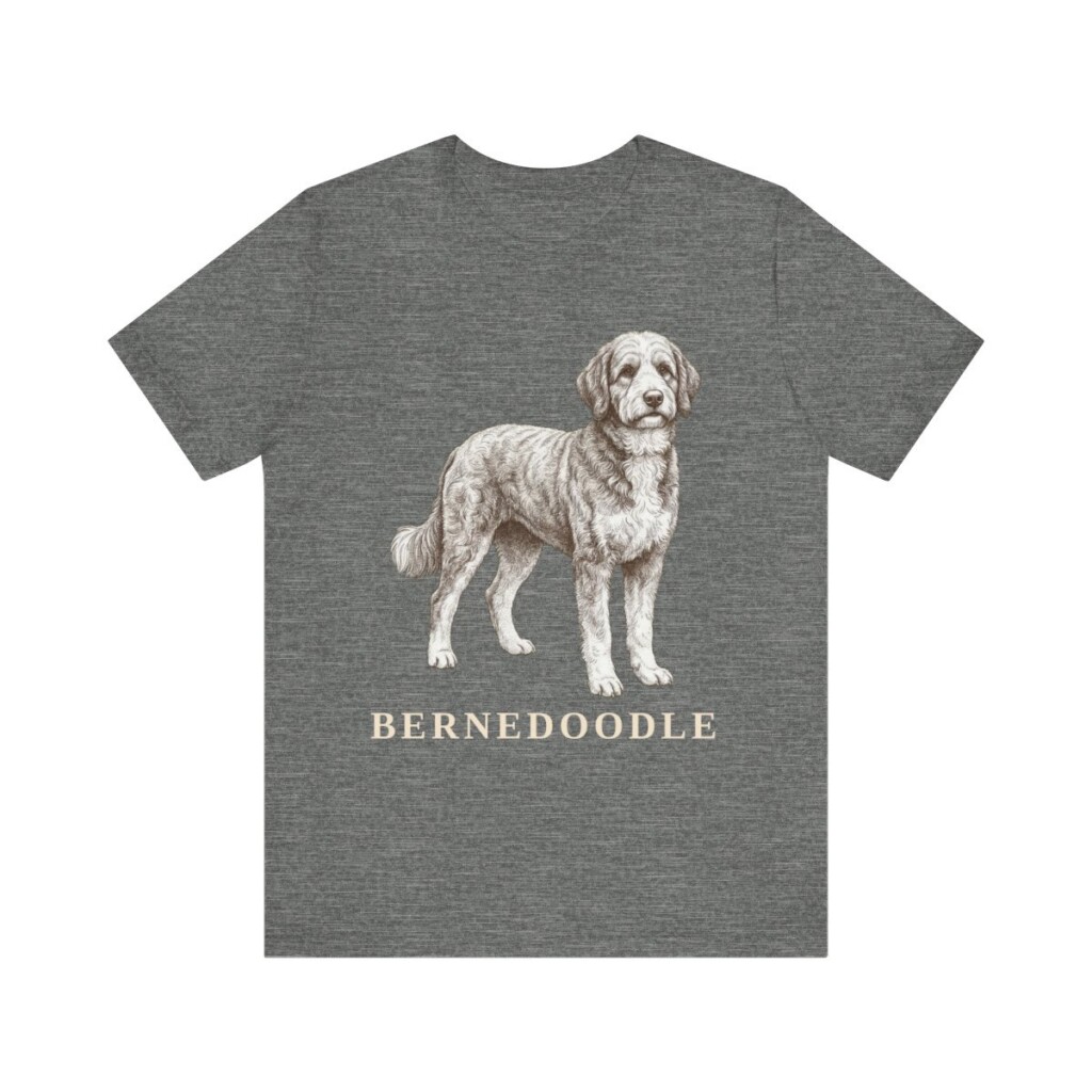 Bernedoodle Lover Shirt, Vintage Dog Sketch Tee, Dog Lover Gift