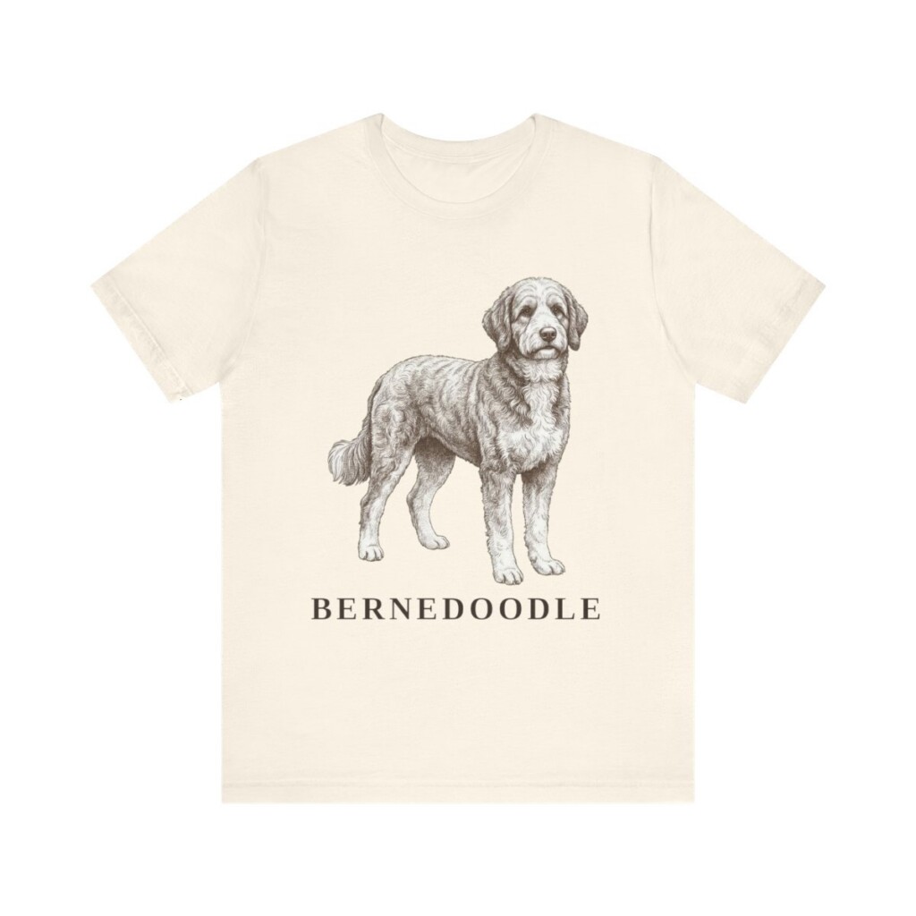Bernedoodle Lover Shirt, Vintage Dog Sketch Tee, Dog Lover Gift