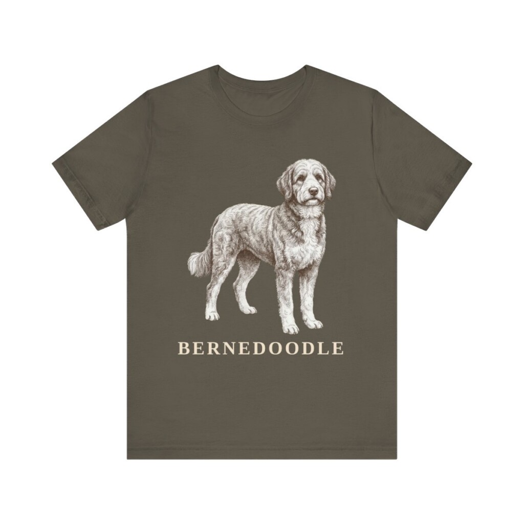 Bernedoodle Lover Shirt, Vintage Dog Sketch Tee, Dog Lover Gift