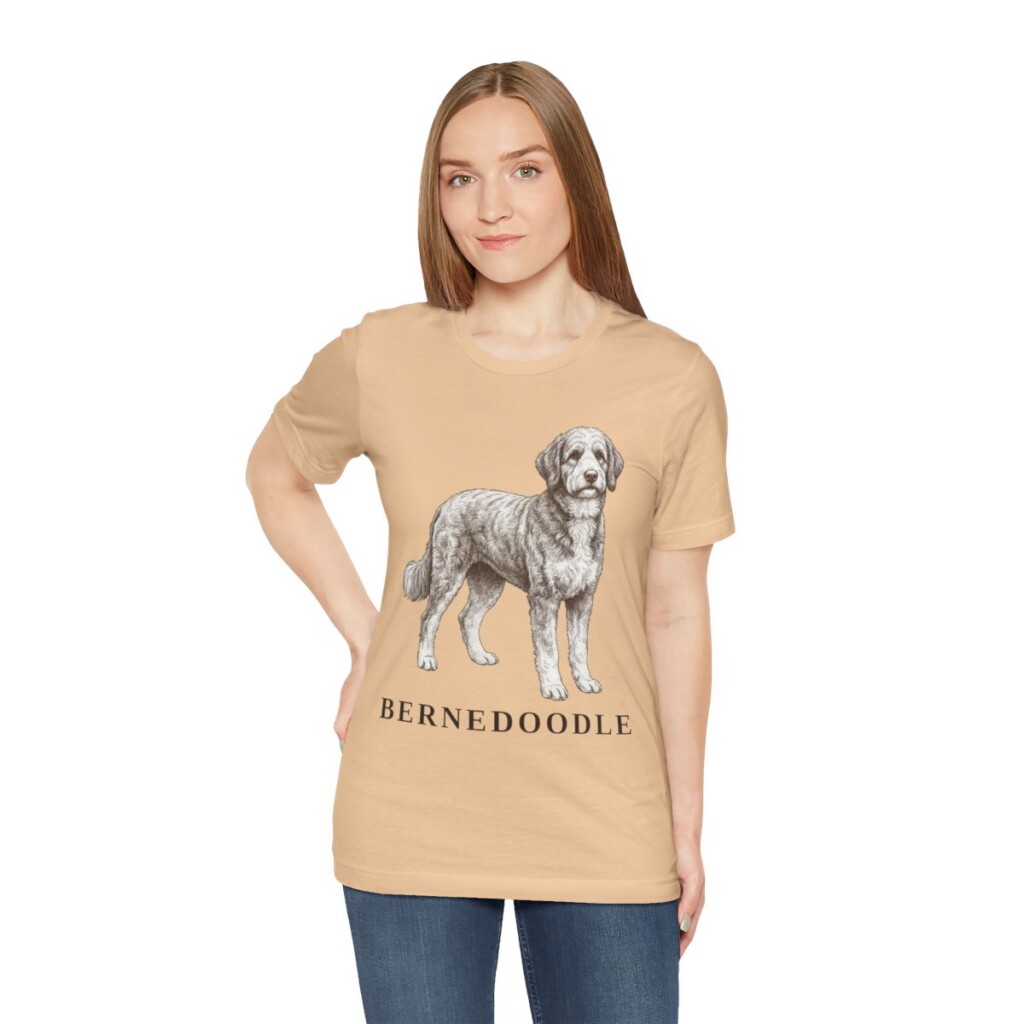 Bernedoodle Lover Shirt, Vintage Dog Sketch Tee, Dog Lover Gift