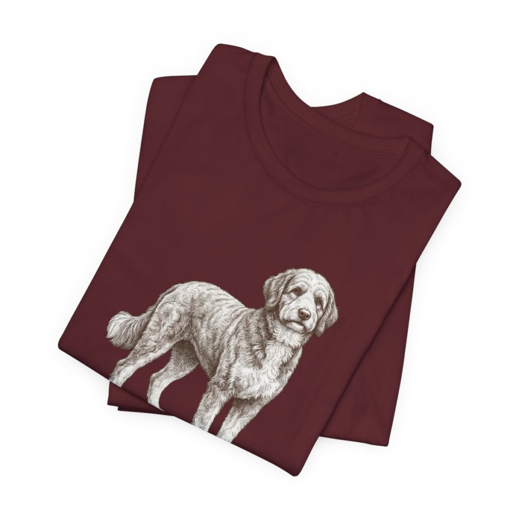 Bernedoodle Humor Shirt, Vintage Dog Sketch Tee, Dog Humor Gift