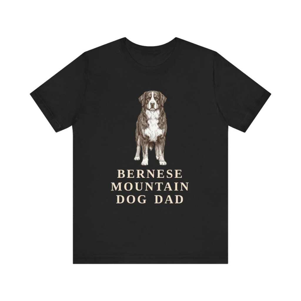 Bernese Mountain Dog Dad Shirt, Vintage Dog Sketch Tee, Dog Dad Gift