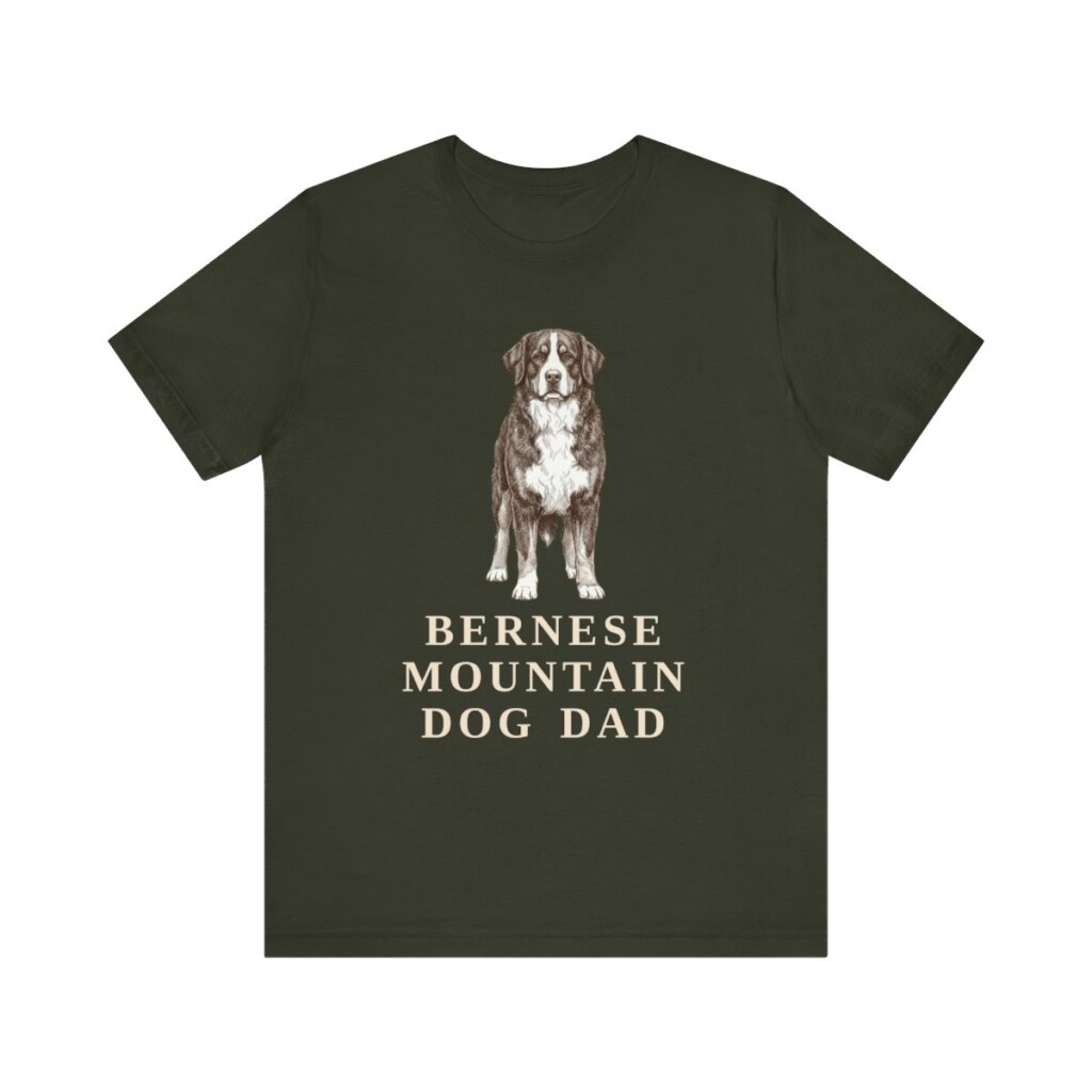 Bernese Mountain Dog Dad Shirt, Vintage Dog Sketch Tee, Dog Dad Gift