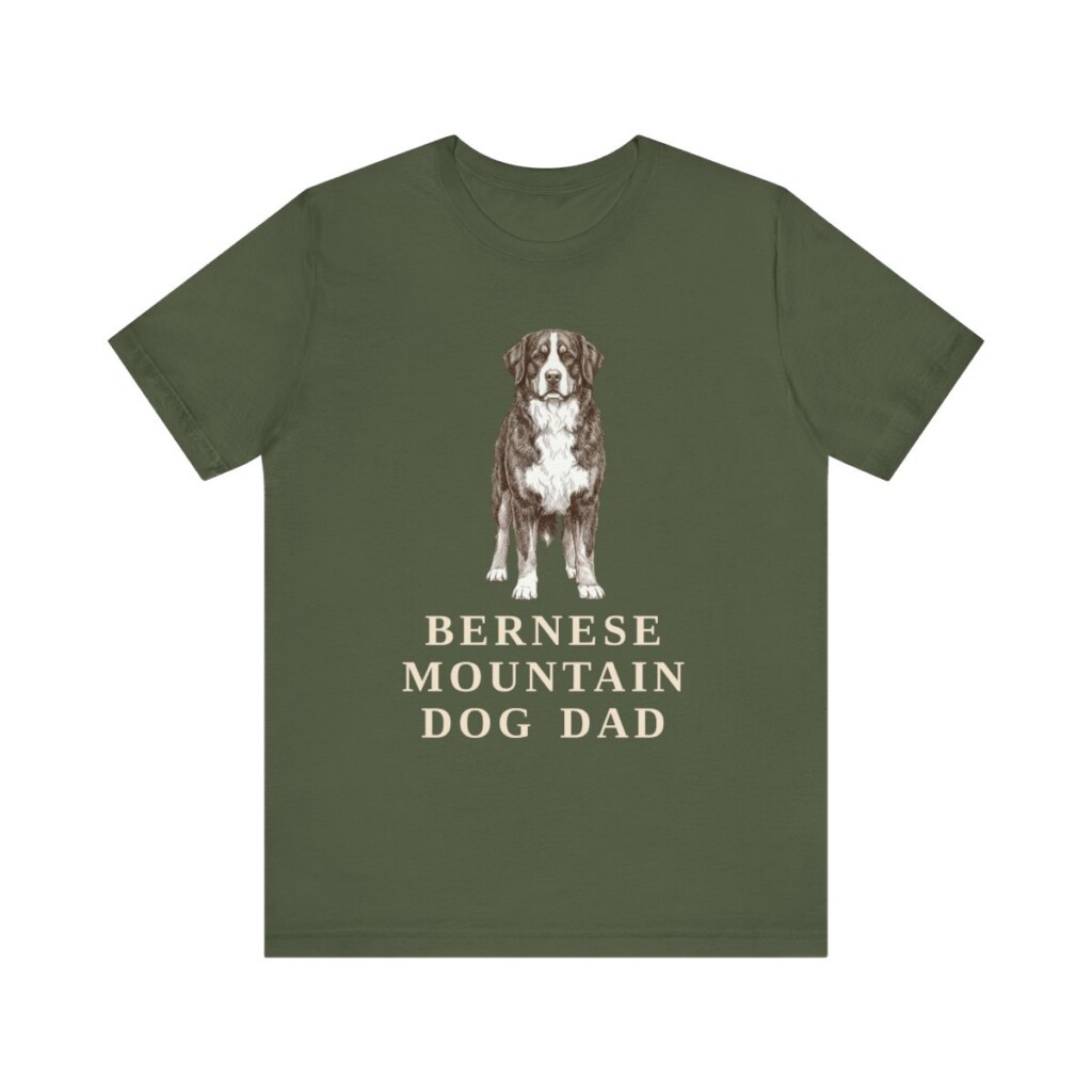 Bernese Mountain Dog Dad Shirt, Vintage Dog Sketch Tee, Dog Dad Gift
