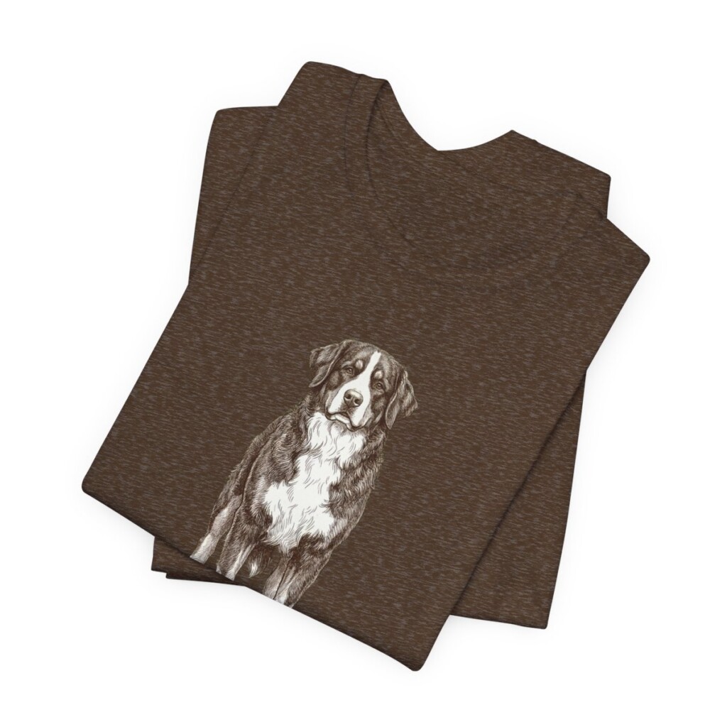 Bernese Mountain Dog Dad Shirt, Vintage Dog Sketch Tee, Dog Dad Gift