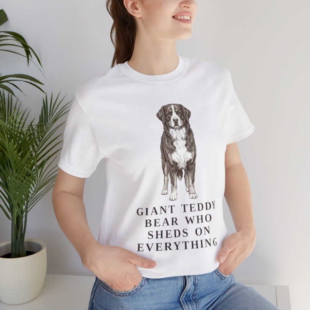 Bernese Mountain Dog Humor Shirt, Vintage Dog Sketch Tee, Dog Humor Gift