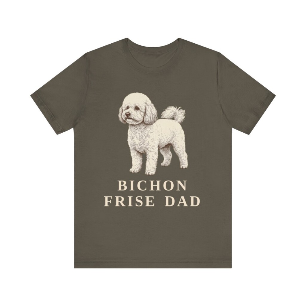 Bichon Frise Dad Shirt, Vintage Dog Sketch Tee, Dog Dad Gift Bichon Frise Dad Shirt, Vintage Dog Sketch Tee, Dog Dad Gift