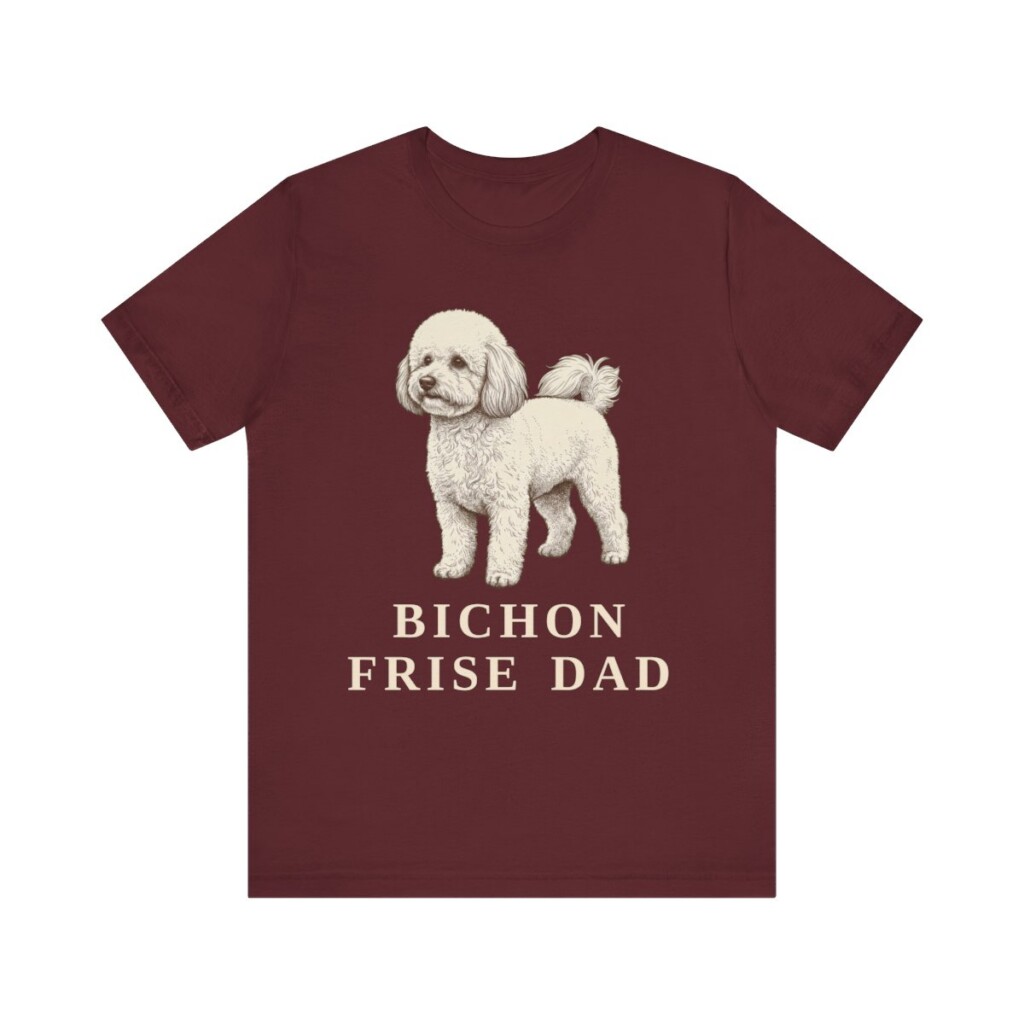 Bichon Frise Dad Shirt, Vintage Dog Sketch Tee, Dog Dad Gift Bichon Frise Dad Shirt, Vintage Dog Sketch Tee, Dog Dad Gift