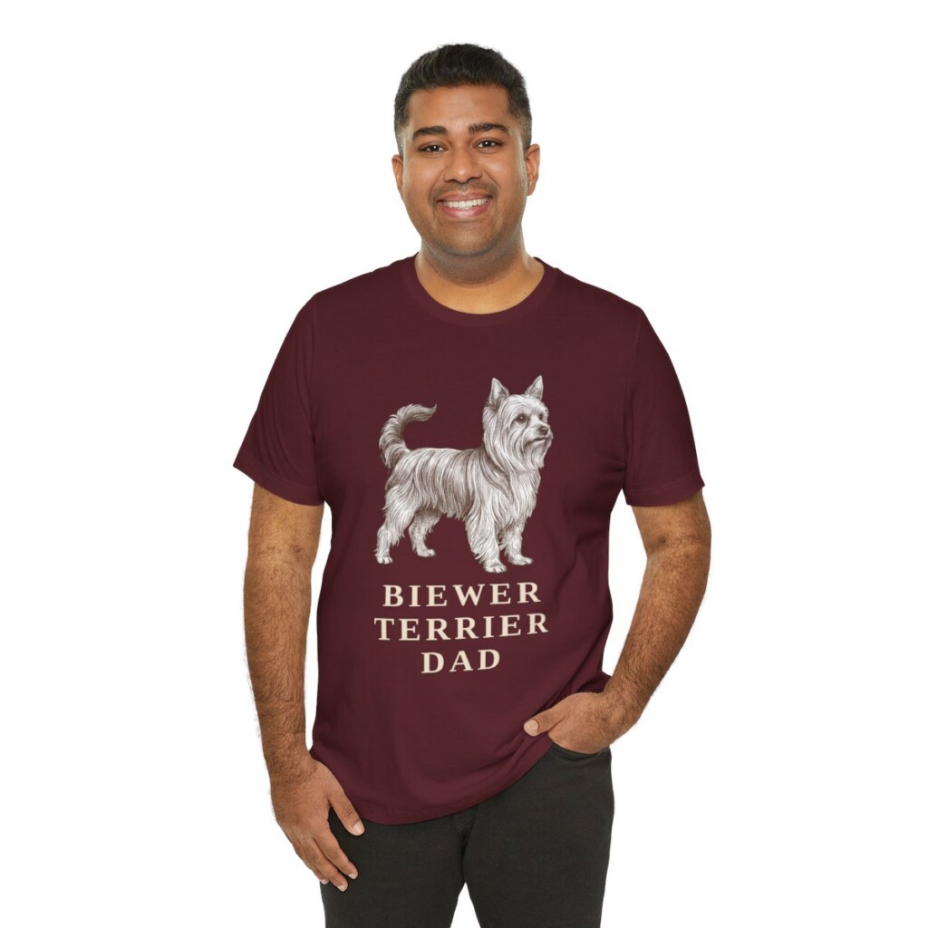Biewer Terrier Dad Shirt, Vintage Dog Sketch Tee, Dog Dad Gift