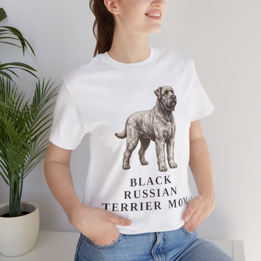 Black Russian Terrier Mom Shirt, Vintage Dog Sketch Tee, Dog Mom Gift
