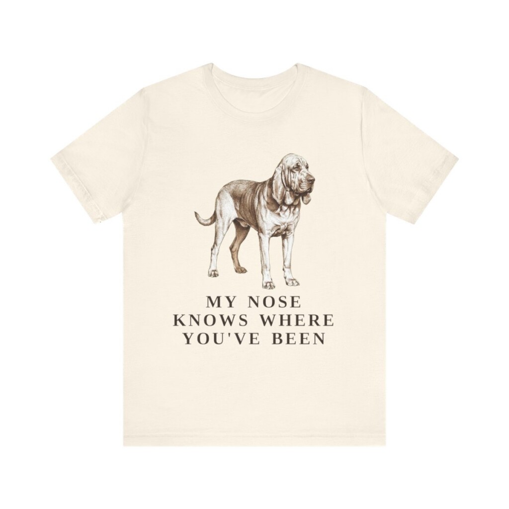 Bloodhound Humor Shirt, Vintage Dog Sketch Tee, Dog Humor Gift