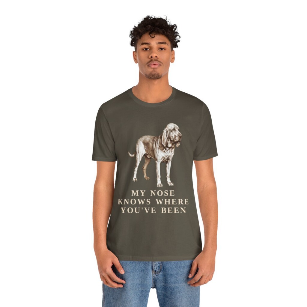 Bloodhound Humor Shirt, Vintage Dog Sketch Tee, Dog Humor Gift