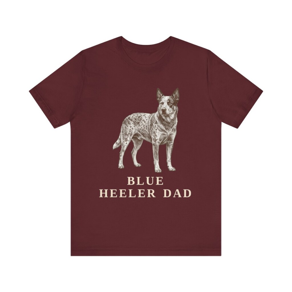 Blue Heeler Dad Shirt, Vintage Dog Sketch Tee, Dog Dad Gift Blue Heeler Dad Shirt, Vintage Dog Sketch Tee, Dog Dad Gift