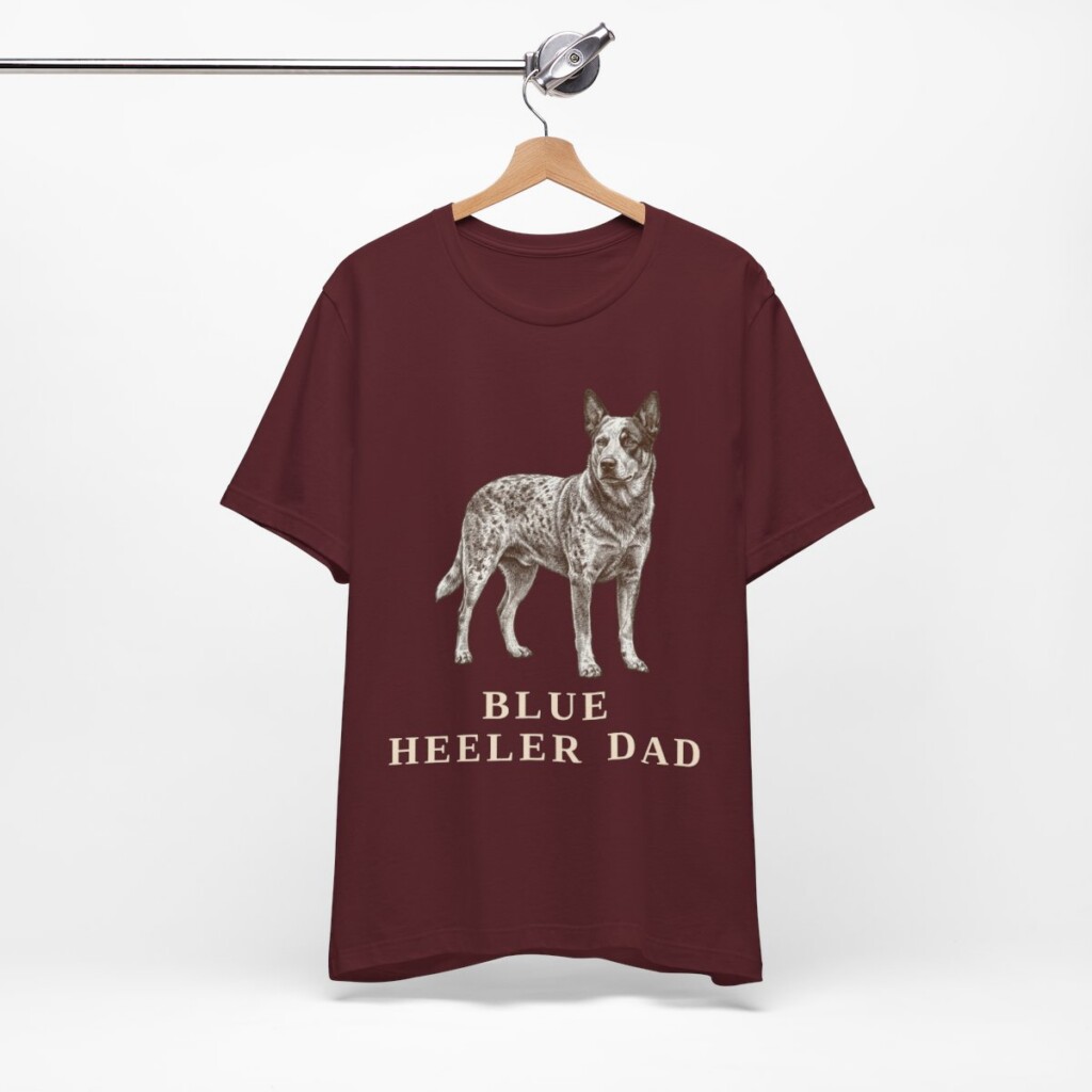 Blue Heeler Dad Shirt, Vintage Dog Sketch Tee, Dog Dad Gift Blue Heeler Dad Shirt, Vintage Dog Sketch Tee, Dog Dad Gift