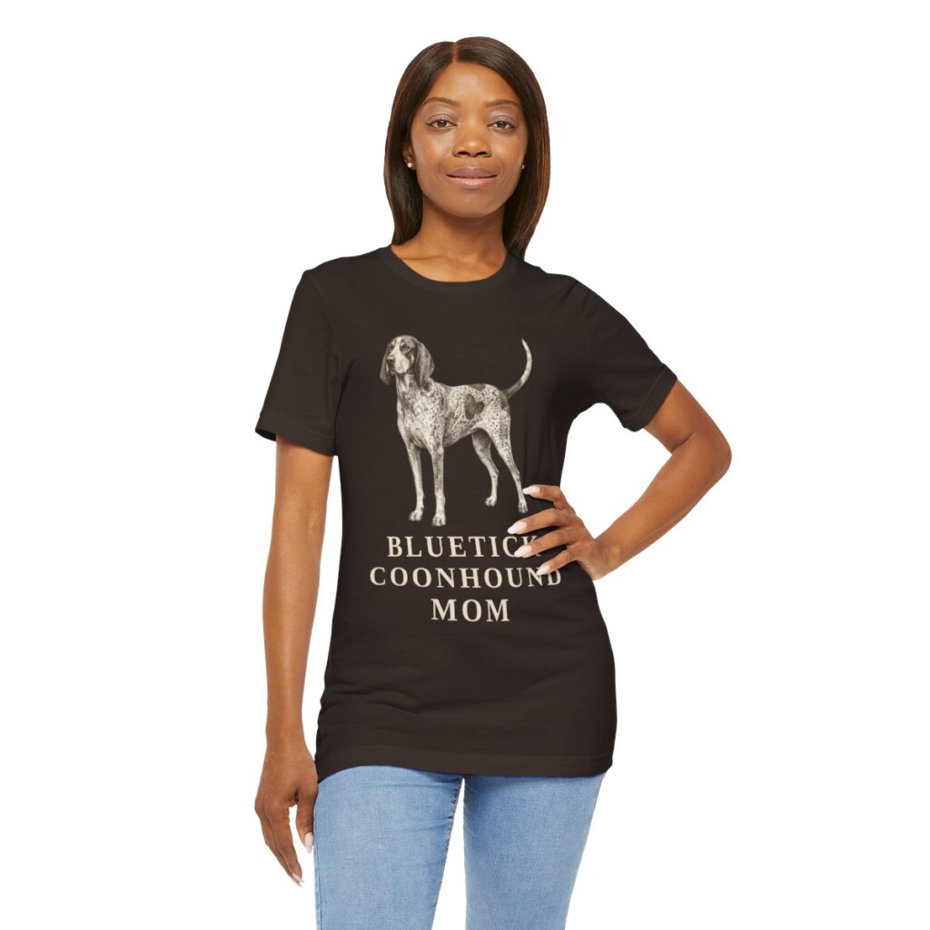 Bluetick Coonhound Mom Shirt, Vintage Dog Sketch Tee, Dog Mom Gift