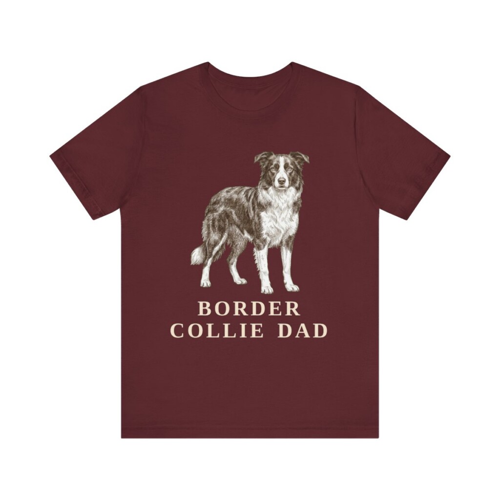 Border Collie Dad Shirt, Vintage Dog Sketch Tee, Dog Dad Gift Border Collie Dad Shirt, Vintage Dog Sketch Tee, Dog Dad Gift