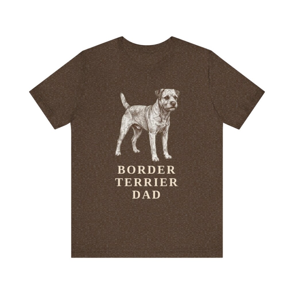 Border Terrier Dad Shirt, Vintage Dog Sketch Tee, Dog Dad Gift