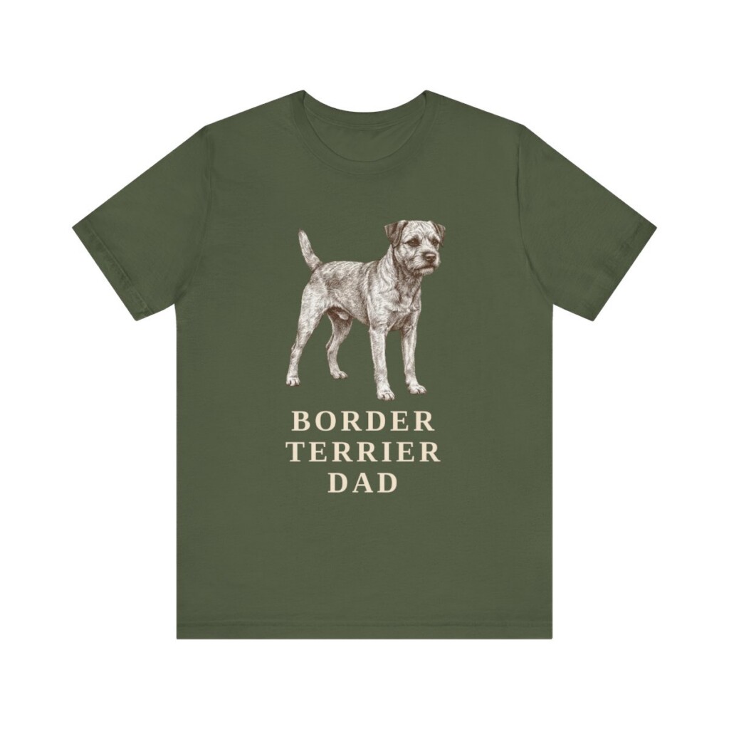 Border Terrier Dad Shirt, Vintage Dog Sketch Tee, Dog Dad Gift