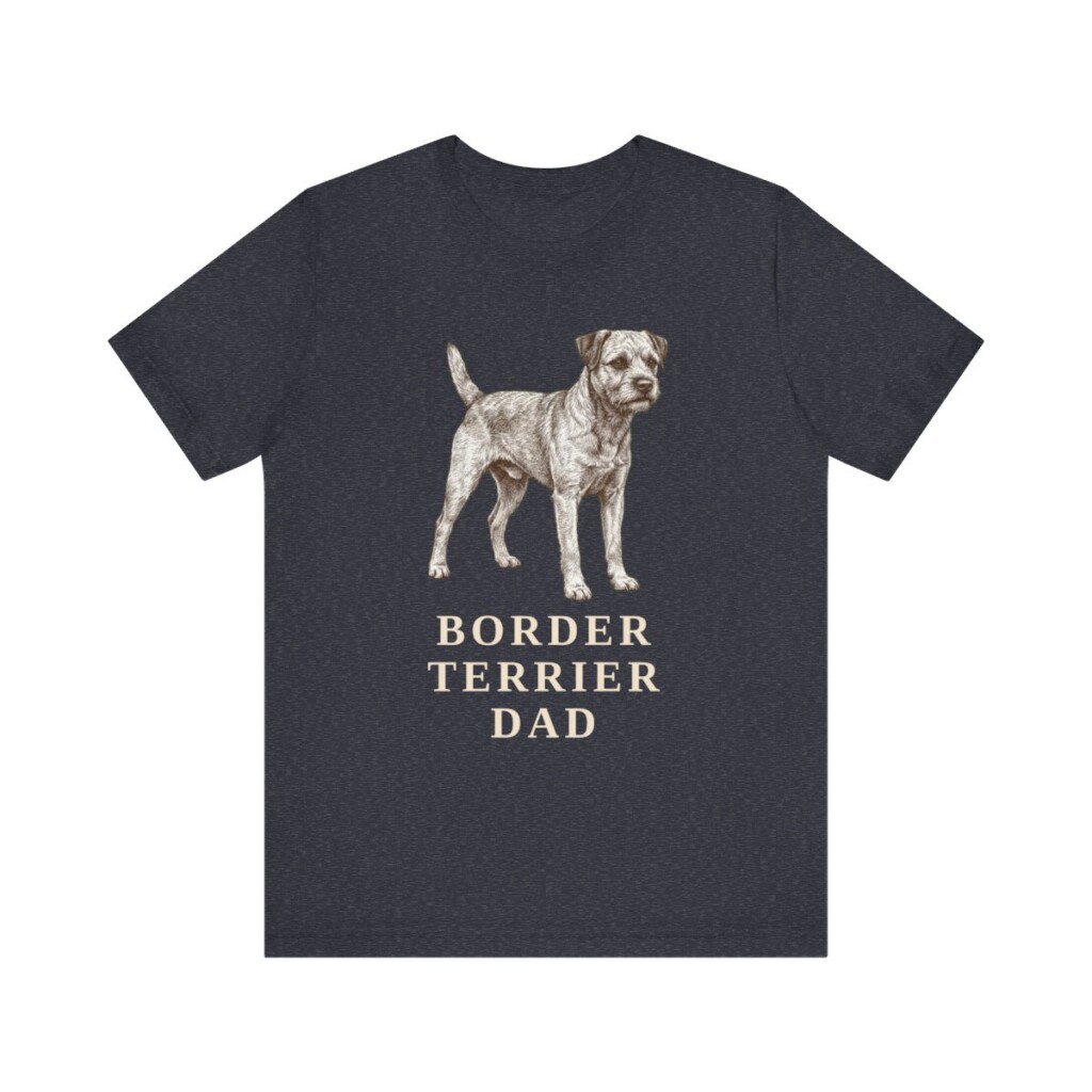 Border Terrier Dad Shirt, Vintage Dog Sketch Tee, Dog Dad Gift
