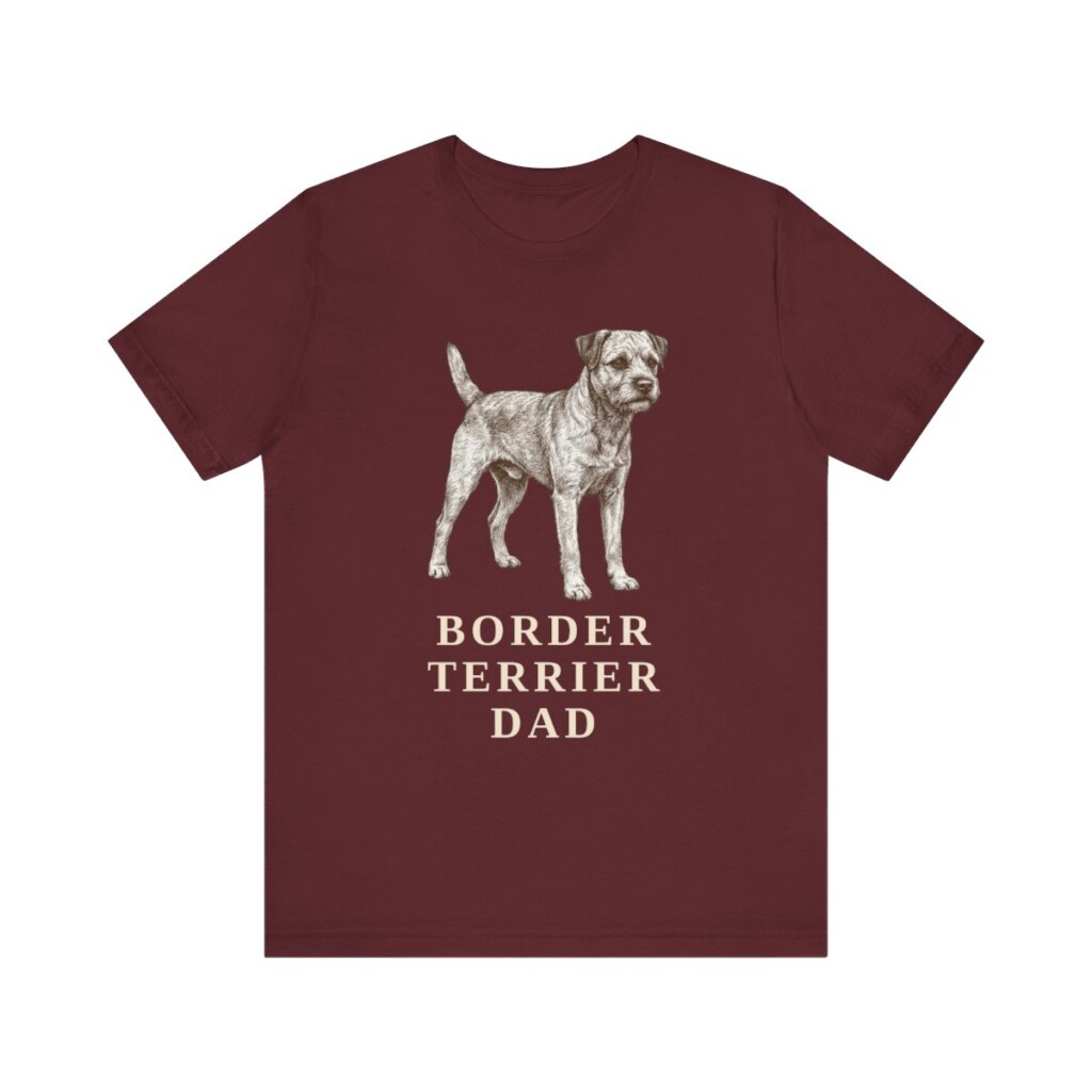 Border Terrier Dad Shirt, Vintage Dog Sketch Tee, Dog Dad Gift