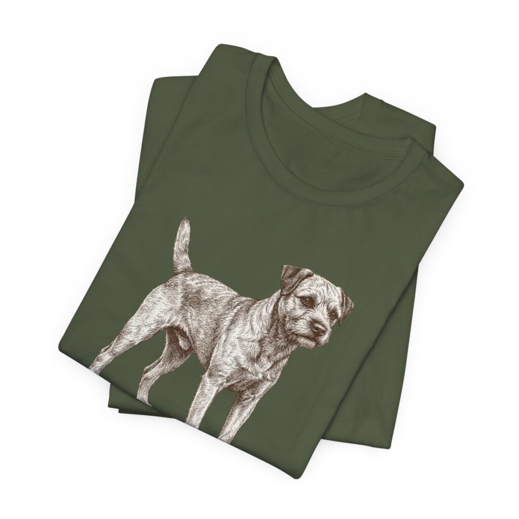 Border Terrier Dad Shirt, Vintage Dog Sketch Tee, Dog Dad Gift