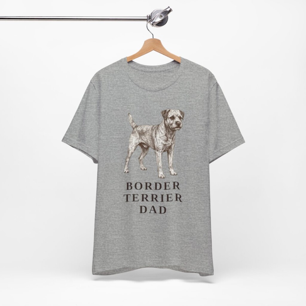Border Terrier Dad Shirt, Vintage Dog Sketch Tee, Dog Dad Gift