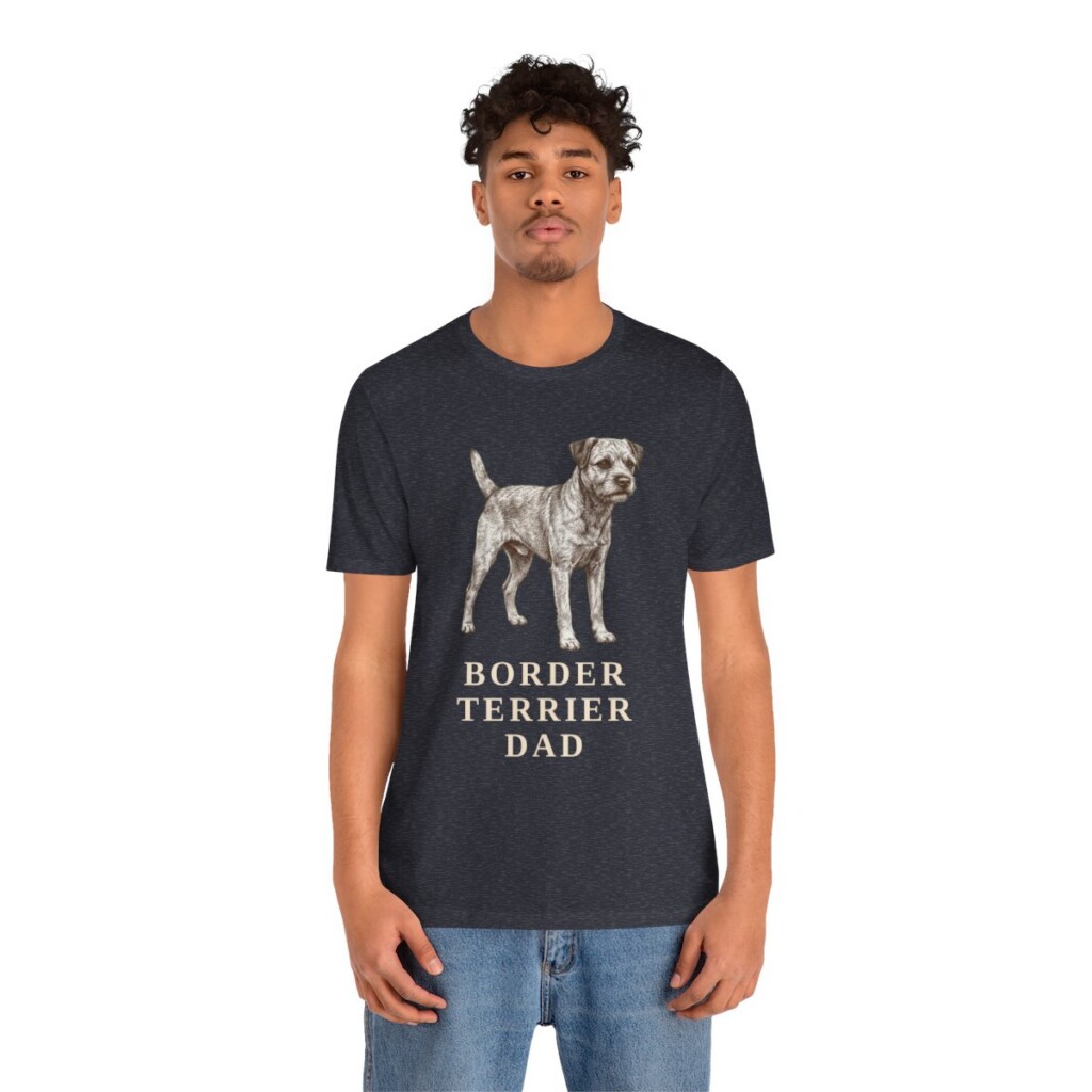 Border Terrier Dad Shirt, Vintage Dog Sketch Tee, Dog Dad Gift