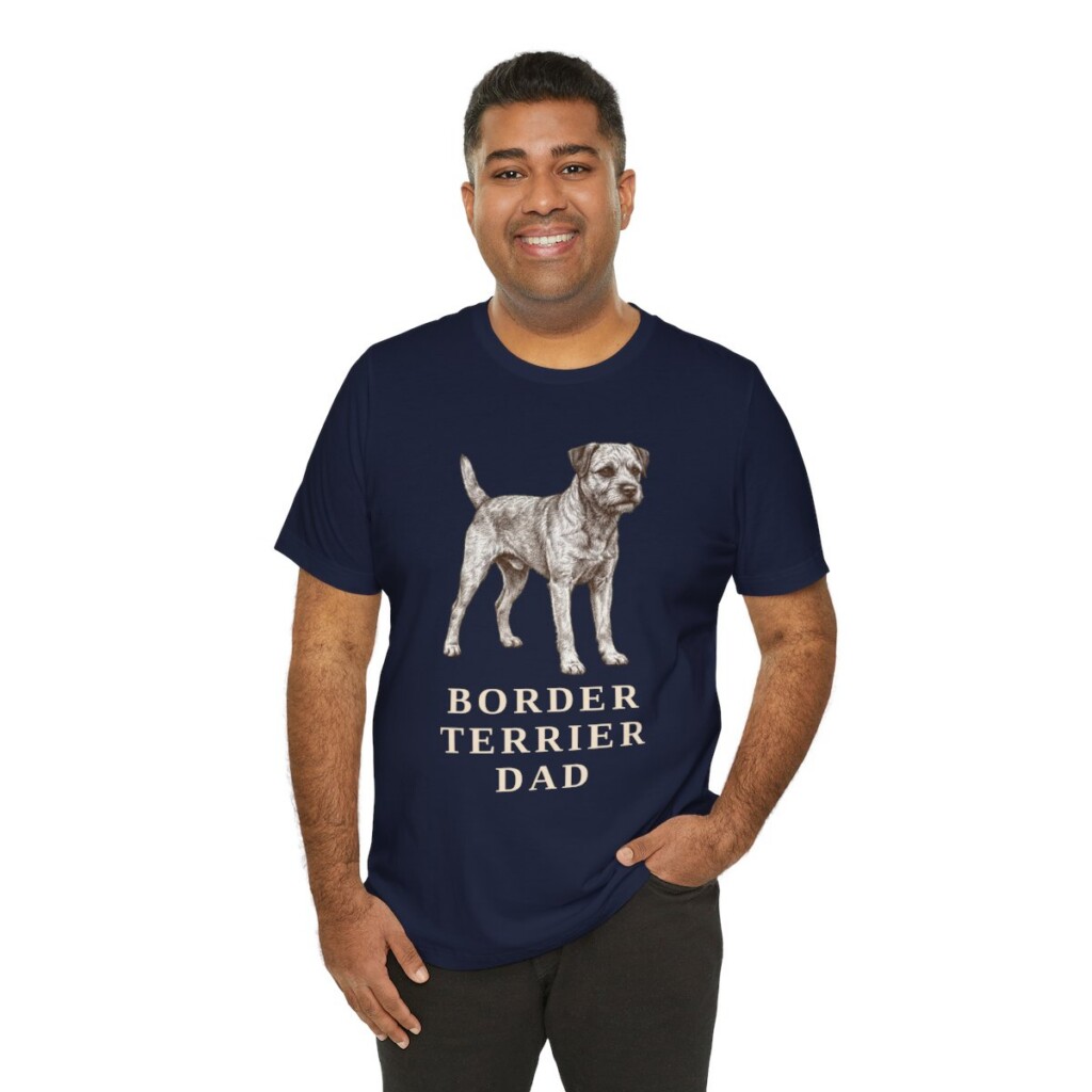 Border Terrier Dad Shirt, Vintage Dog Sketch Tee, Dog Dad Gift
