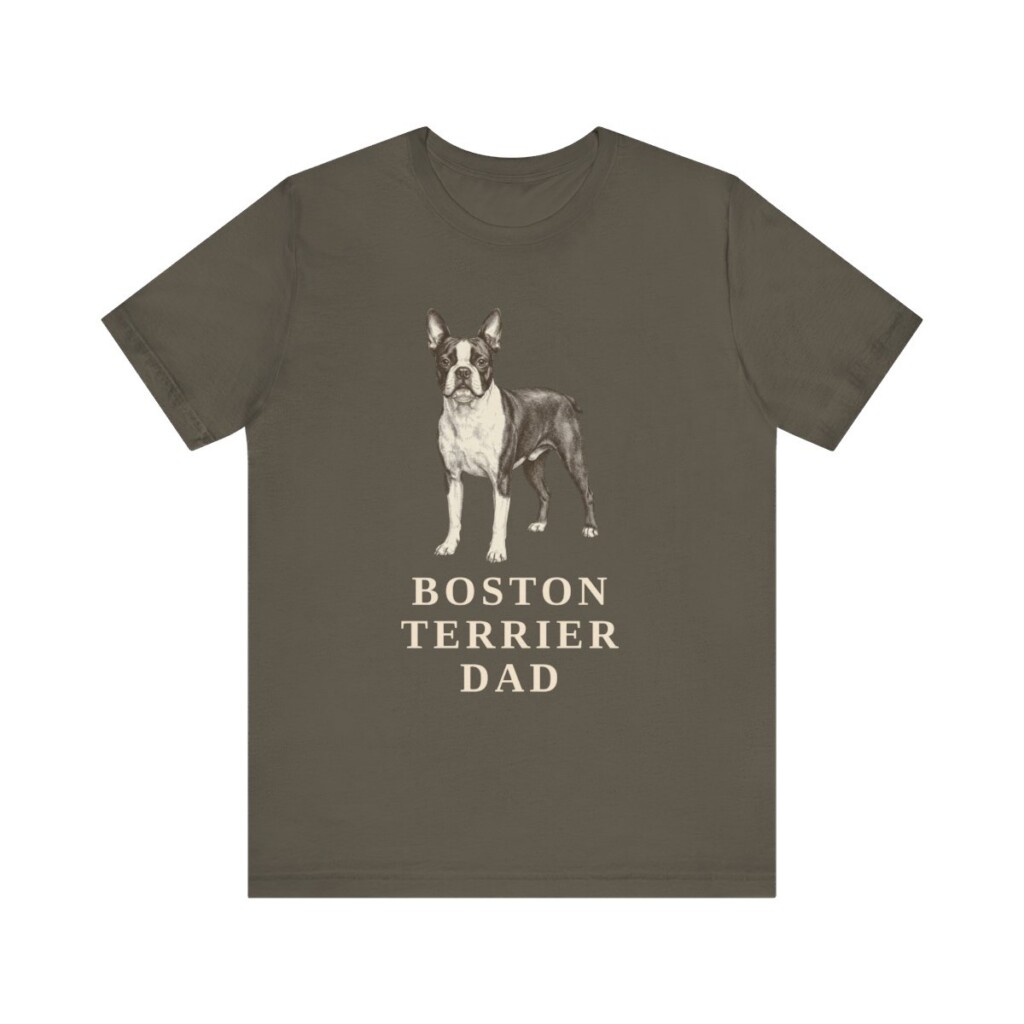 Boston Terrier Dad Shirt, Vintage Dog Sketch Tee, Dog Dad Gift Boston Terrier Dad Shirt, Vintage Dog Sketch Tee, Dog Dad Gift