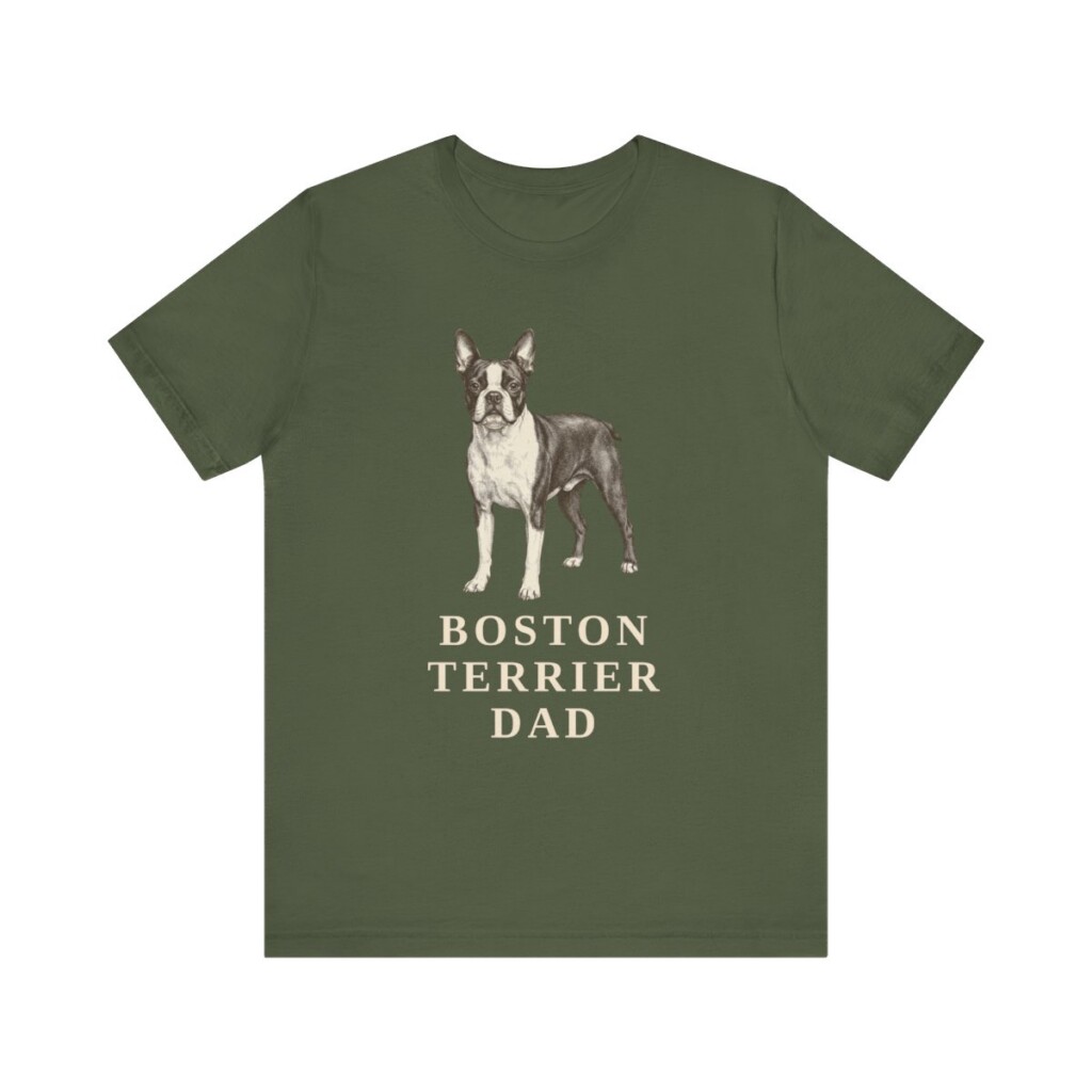 Boston Terrier Dad Shirt, Vintage Dog Sketch Tee, Dog Dad Gift Boston Terrier Dad Shirt, Vintage Dog Sketch Tee, Dog Dad Gift