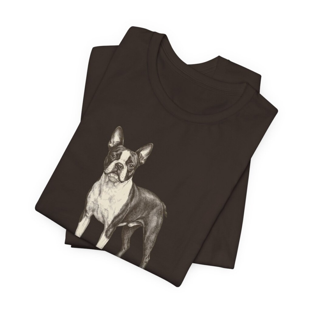 Boston Terrier Dad Shirt, Vintage Dog Sketch Tee, Dog Dad Gift Boston Terrier Dad Shirt, Vintage Dog Sketch Tee, Dog Dad Gift