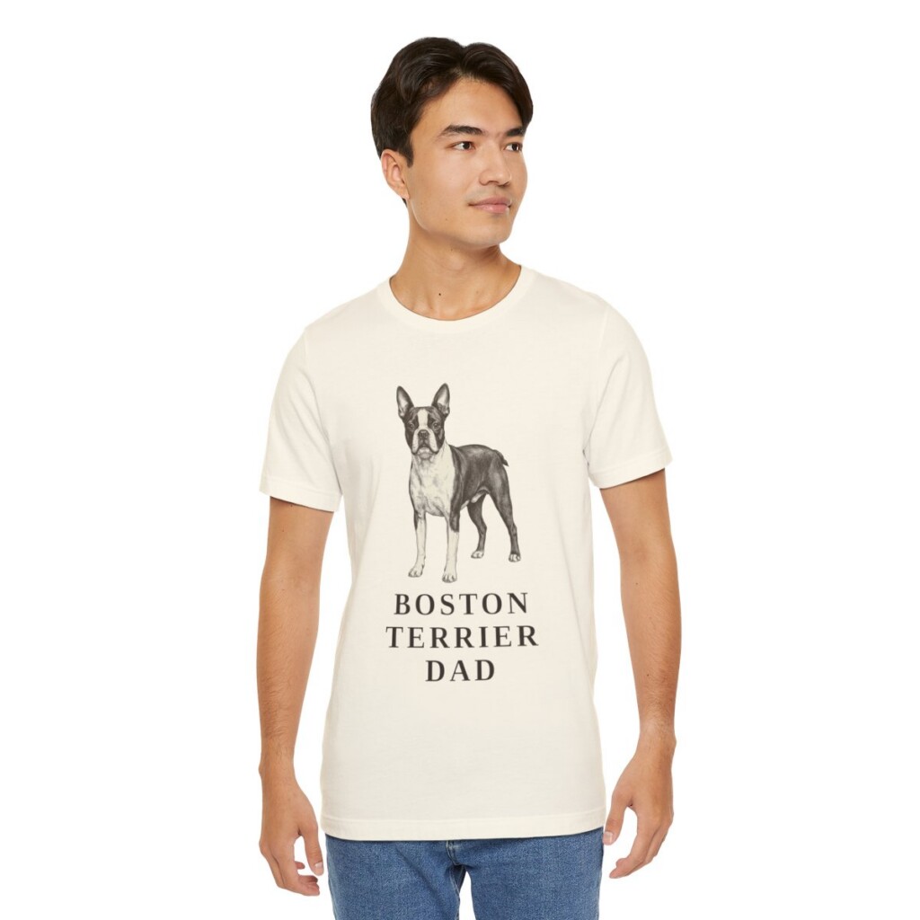Boston Terrier Dad Shirt, Vintage Dog Sketch Tee, Dog Dad Gift Boston Terrier Dad Shirt, Vintage Dog Sketch Tee, Dog Dad Gift