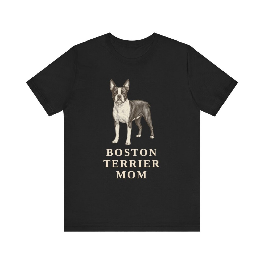 Boston Terrier Mom Shirt, Vintage Dog Sketch Tee, Dog Mom Gift