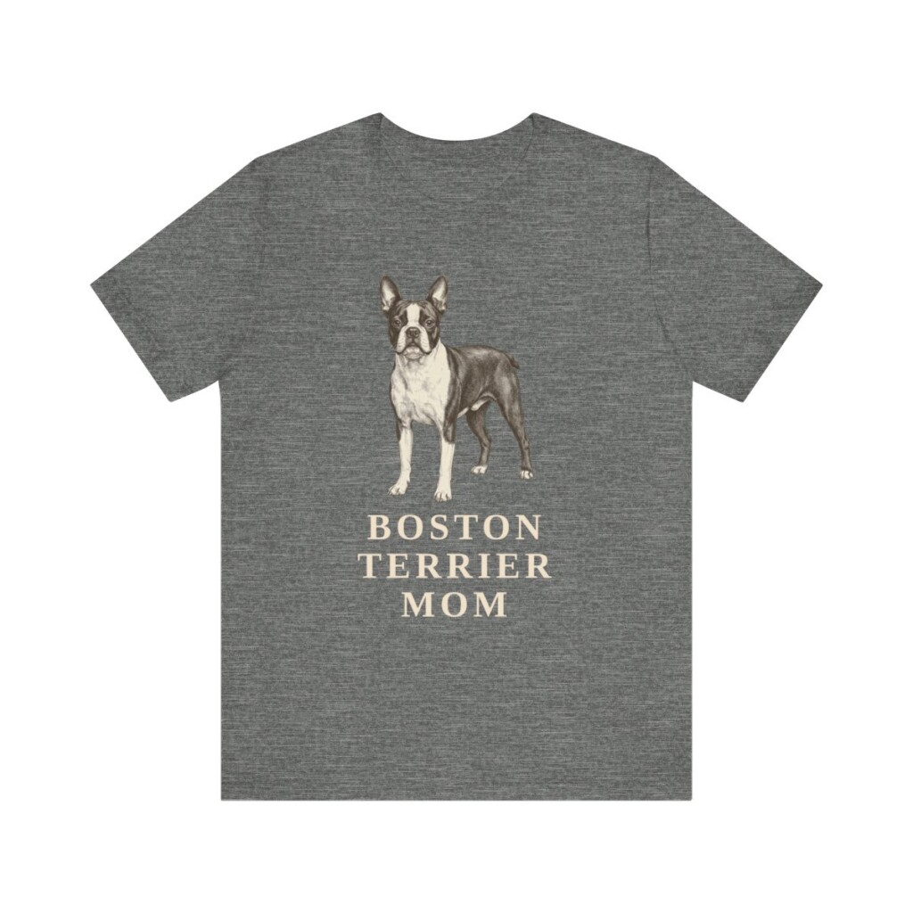 Boston Terrier Mom Shirt, Vintage Dog Sketch Tee, Dog Mom Gift