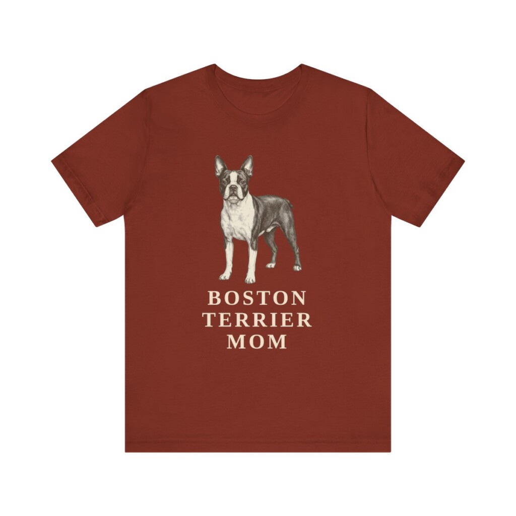 Boston Terrier Mom Shirt, Vintage Dog Sketch Tee, Dog Mom Gift