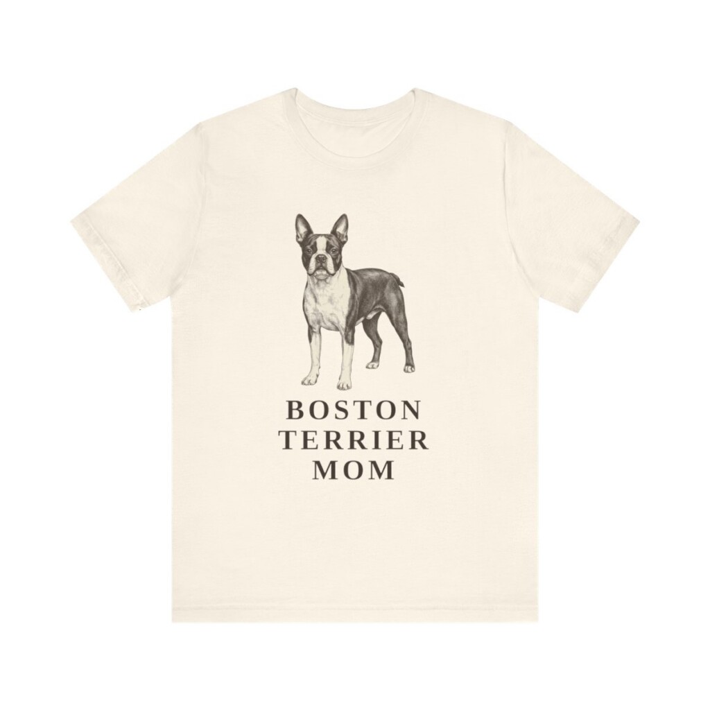 Boston Terrier Mom Shirt, Vintage Dog Sketch Tee, Dog Mom Gift