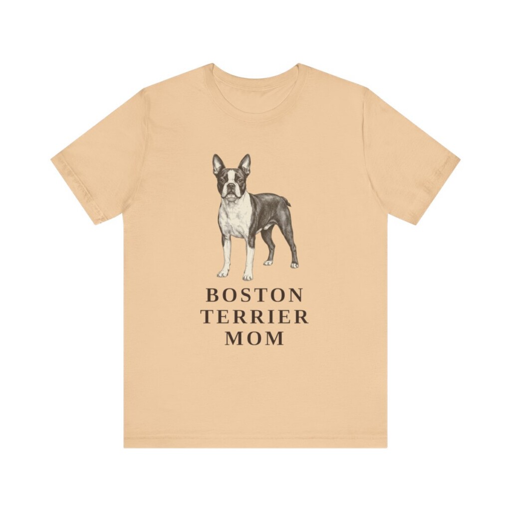 Boston Terrier Mom Shirt, Vintage Dog Sketch Tee, Dog Mom Gift