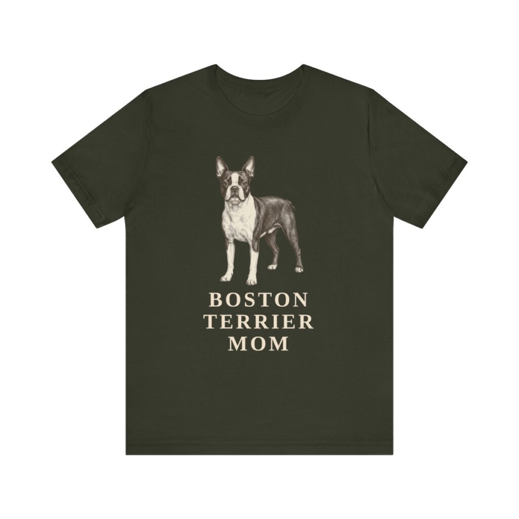 Boston Terrier Mom Shirt, Vintage Dog Sketch Tee, Dog Mom Gift
