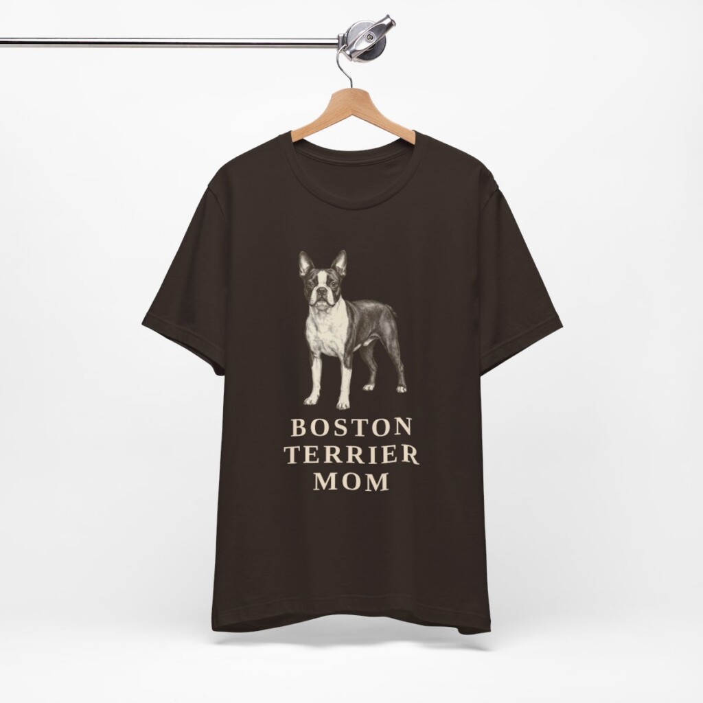 Boston Terrier Mom Shirt, Vintage Dog Sketch Tee, Dog Mom Gift