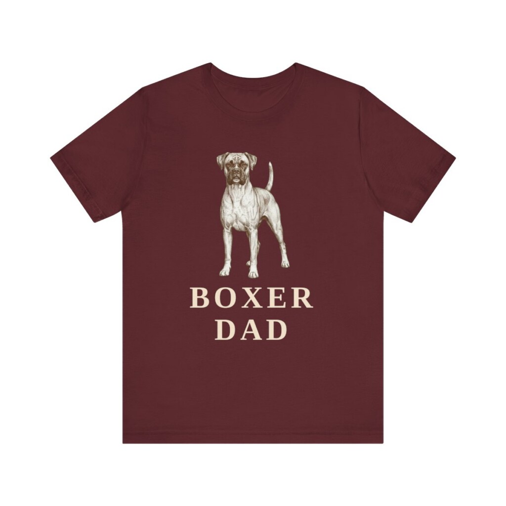Boxer Dad Shirt, Vintage Dog Sketch Tee, Dog Dad Gift