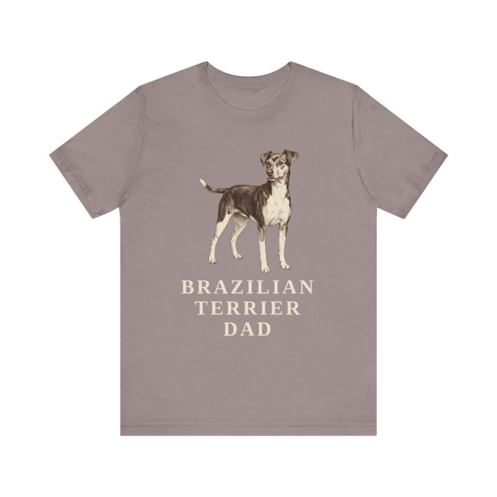 Brazilian Terrier Dad Shirt, Vintage Dog Sketch Tee, Dog Dad Gift