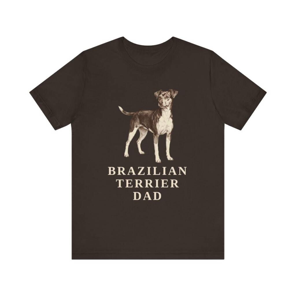 Brazilian Terrier Dad Shirt, Vintage Dog Sketch Tee, Dog Dad Gift