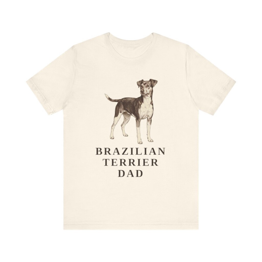 Brazilian Terrier Dad Shirt, Vintage Dog Sketch Tee, Dog Dad Gift