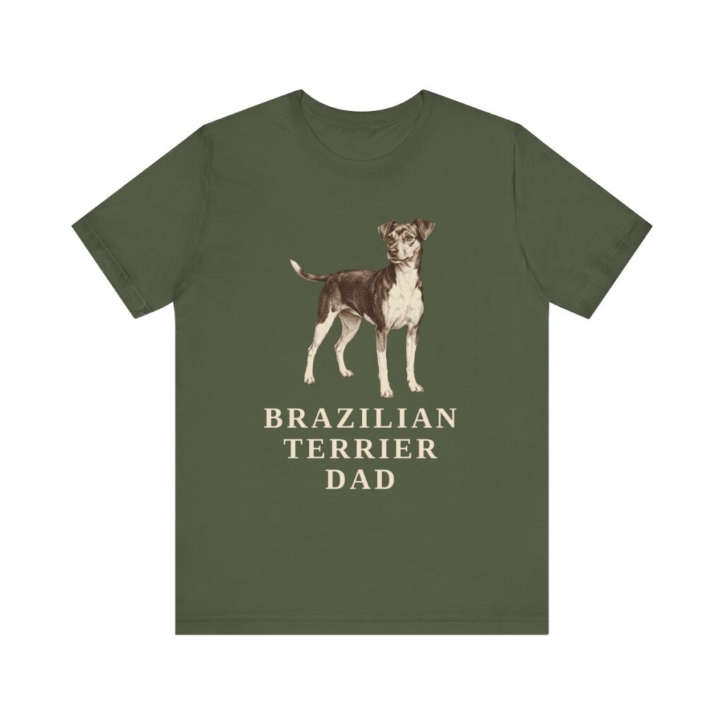 Brazilian Terrier Dad Shirt, Vintage Dog Sketch Tee, Dog Dad Gift