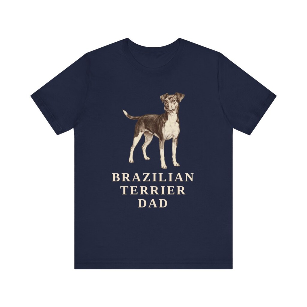Brazilian Terrier Dad Shirt, Vintage Dog Sketch Tee, Dog Dad Gift
