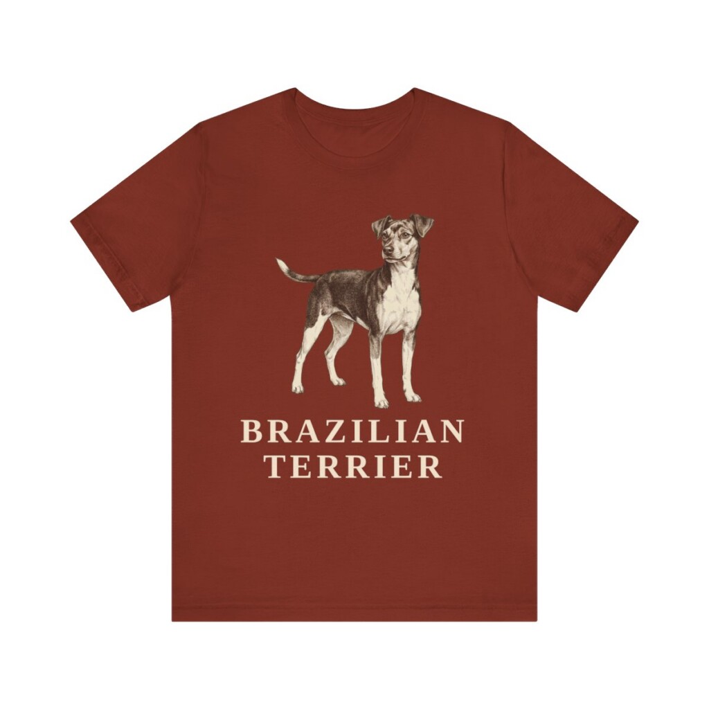 Brazilian Terrier Lover Shirt, Vintage Dog Sketch Tee, Dog Lover Gift