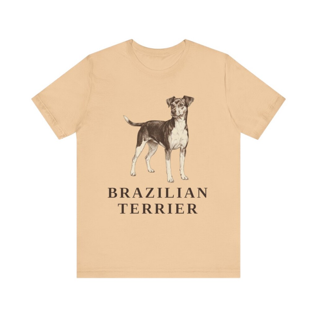 Brazilian Terrier Lover Shirt, Vintage Dog Sketch Tee, Dog Lover Gift