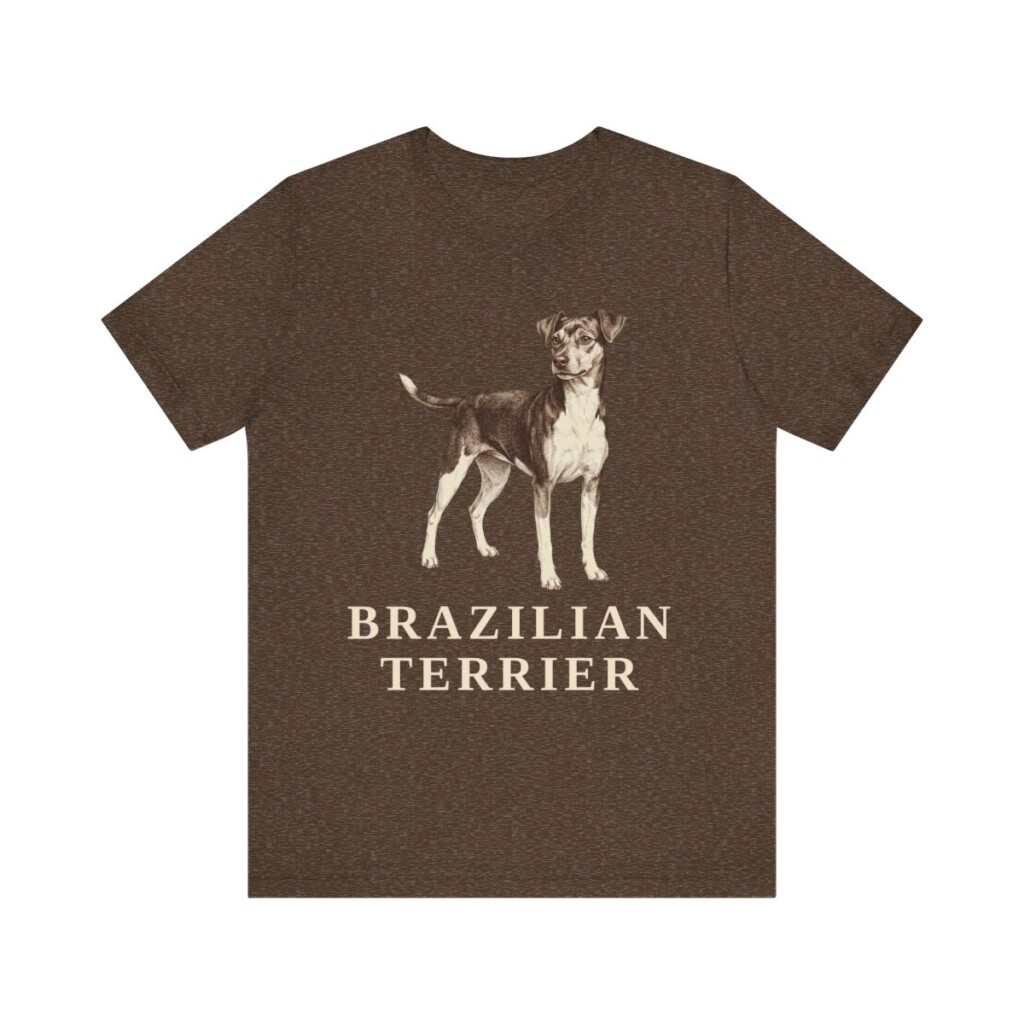 Brazilian Terrier Lover Shirt, Vintage Dog Sketch Tee, Dog Lover Gift
