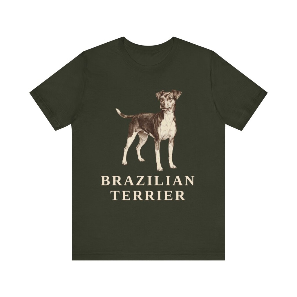 Brazilian Terrier Lover Shirt, Vintage Dog Sketch Tee, Dog Lover Gift